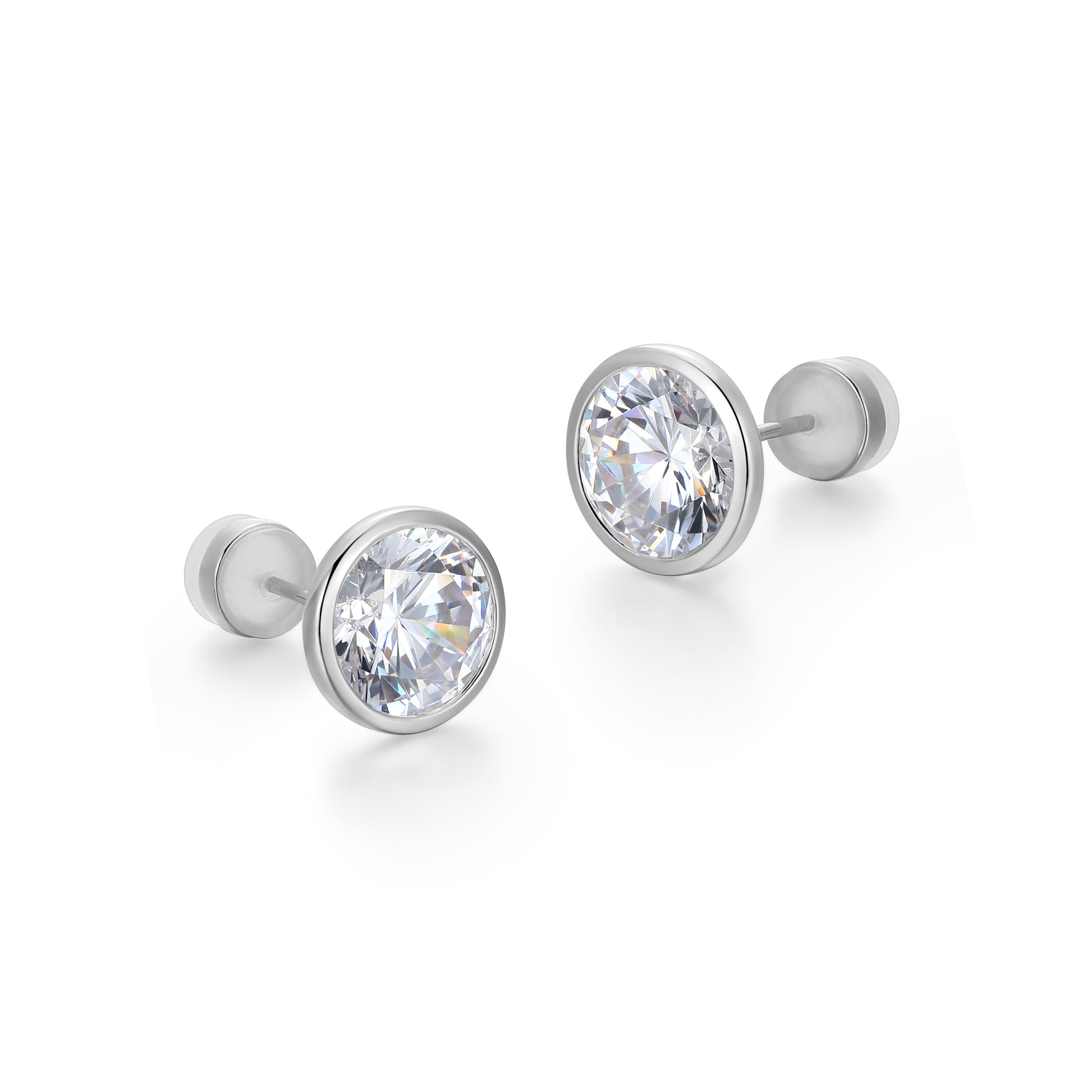 RE0183W - Round-Cut CZ Stud Earrings | reign