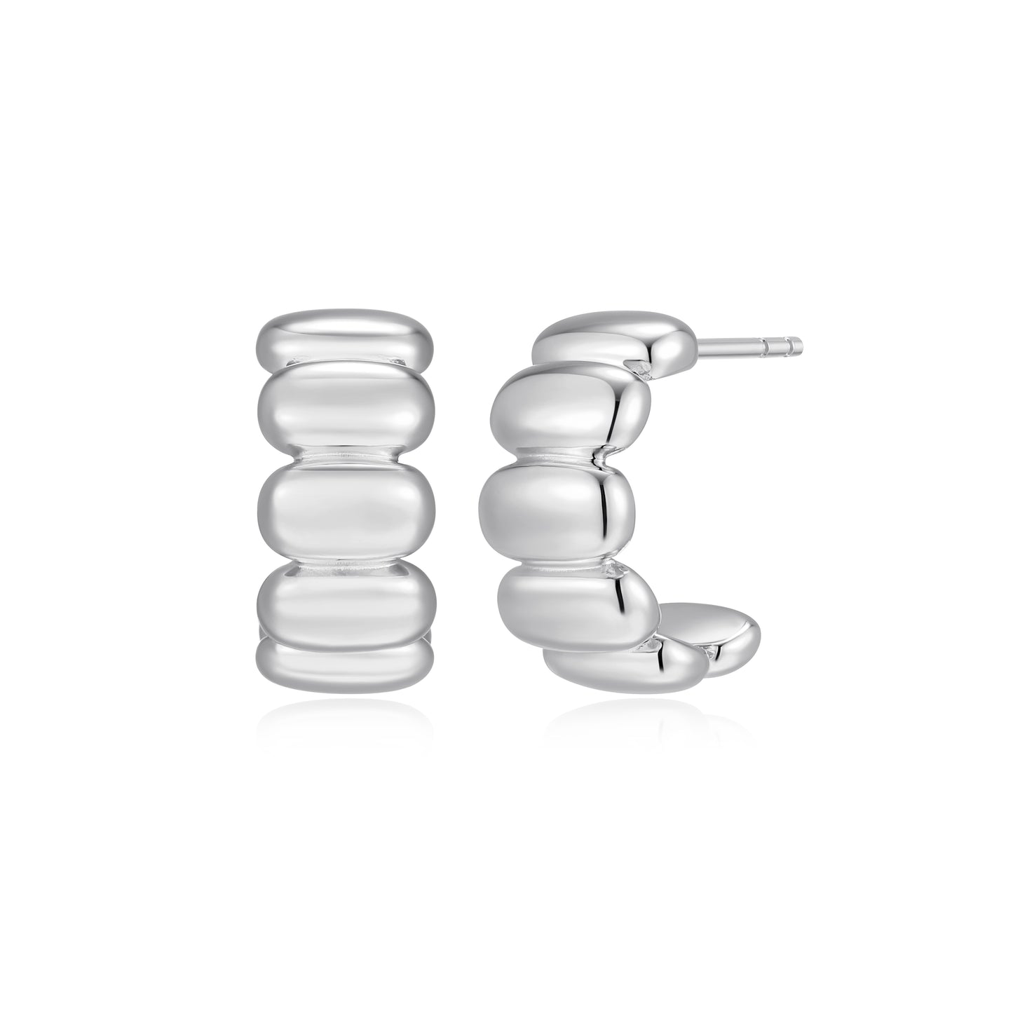 RE0191W - Domed J-Hoop Earrings | reign