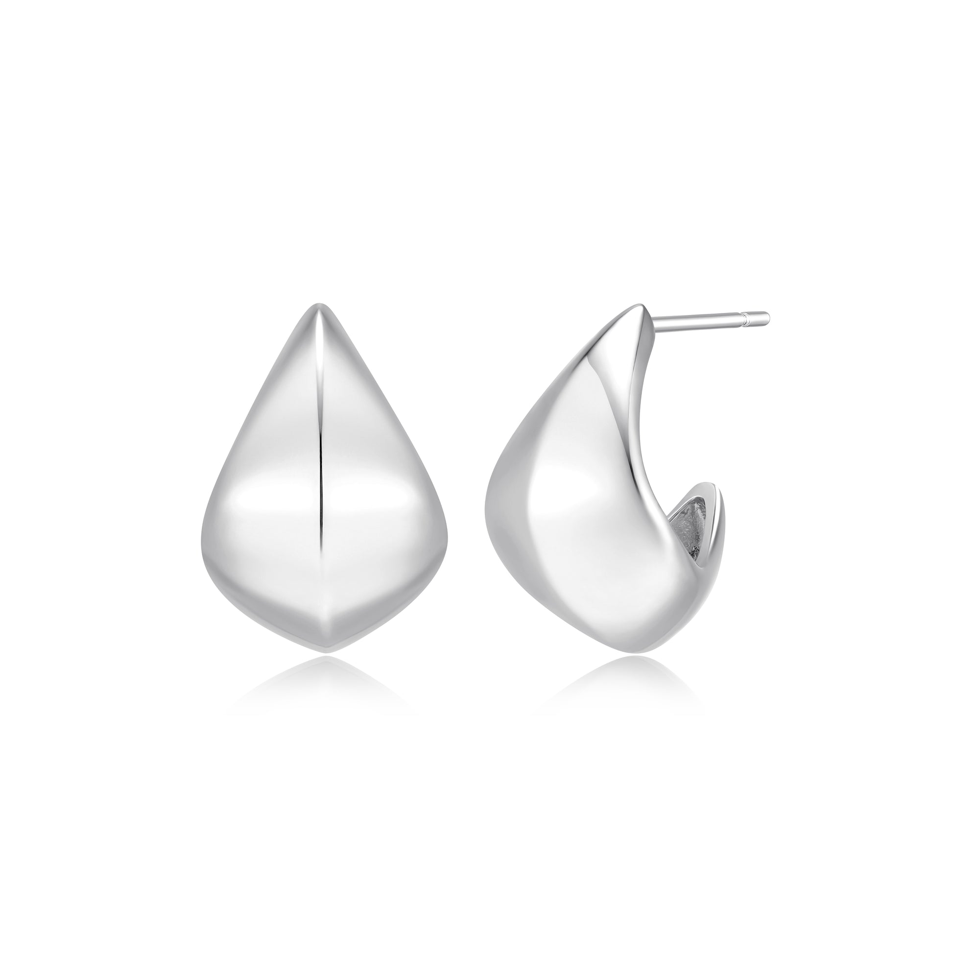 RE0238W - Sculpted J-Hoop Earrings | reign