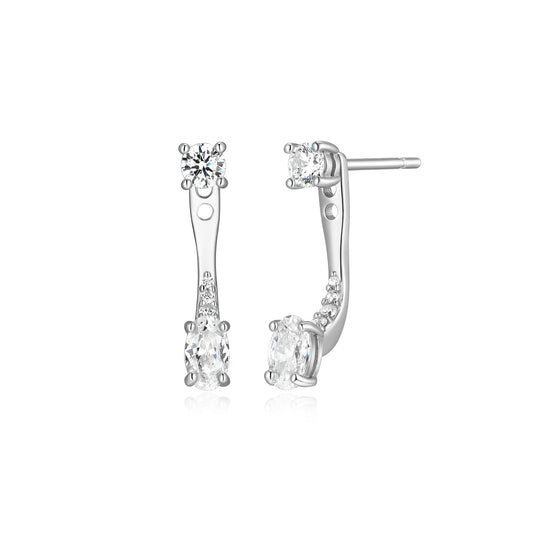 RE0252W - Front/Back Stud Drop Earrings | reign