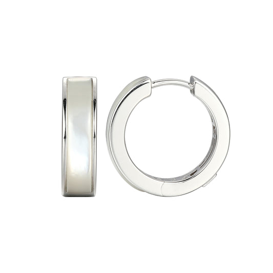 LE0235 - Vera Mother-of-Pearl Inlay Hoop Earrings | elle