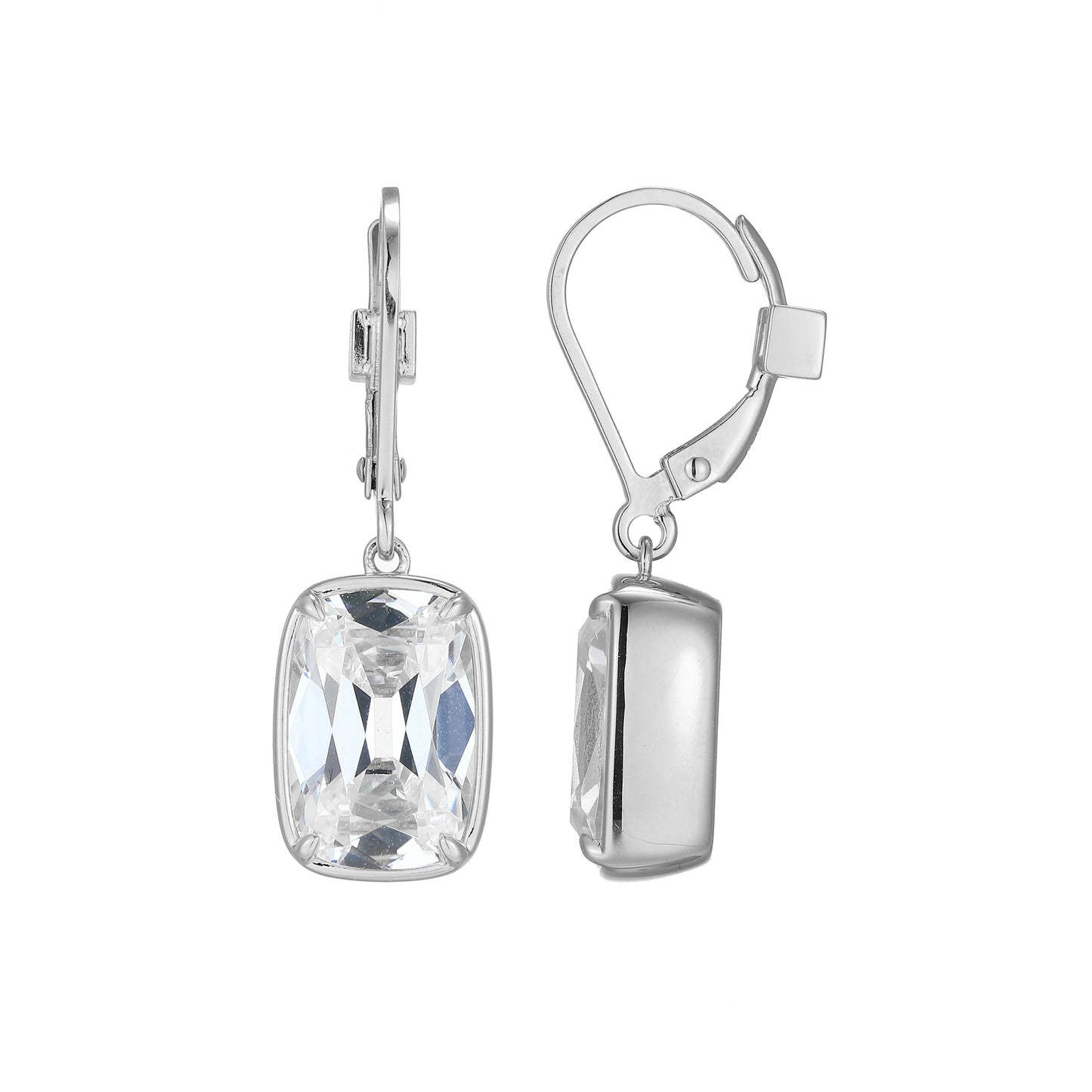 LE0269 - Serenelle Old-Mine-Cut Emerald Cushion Leverback Earrings | elle