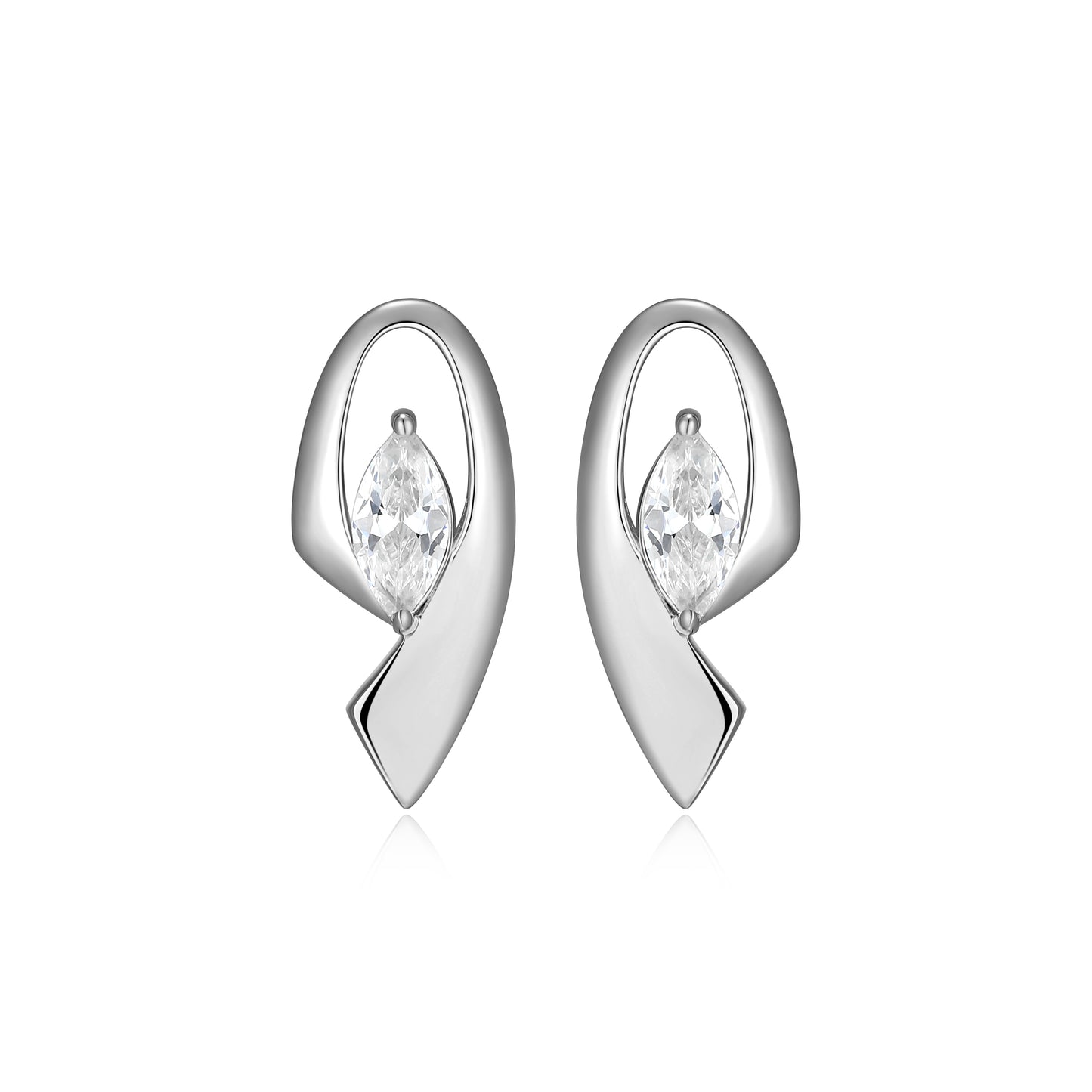 LE0276 - Marquise Ribbon Stud Earrings | Paris 1901