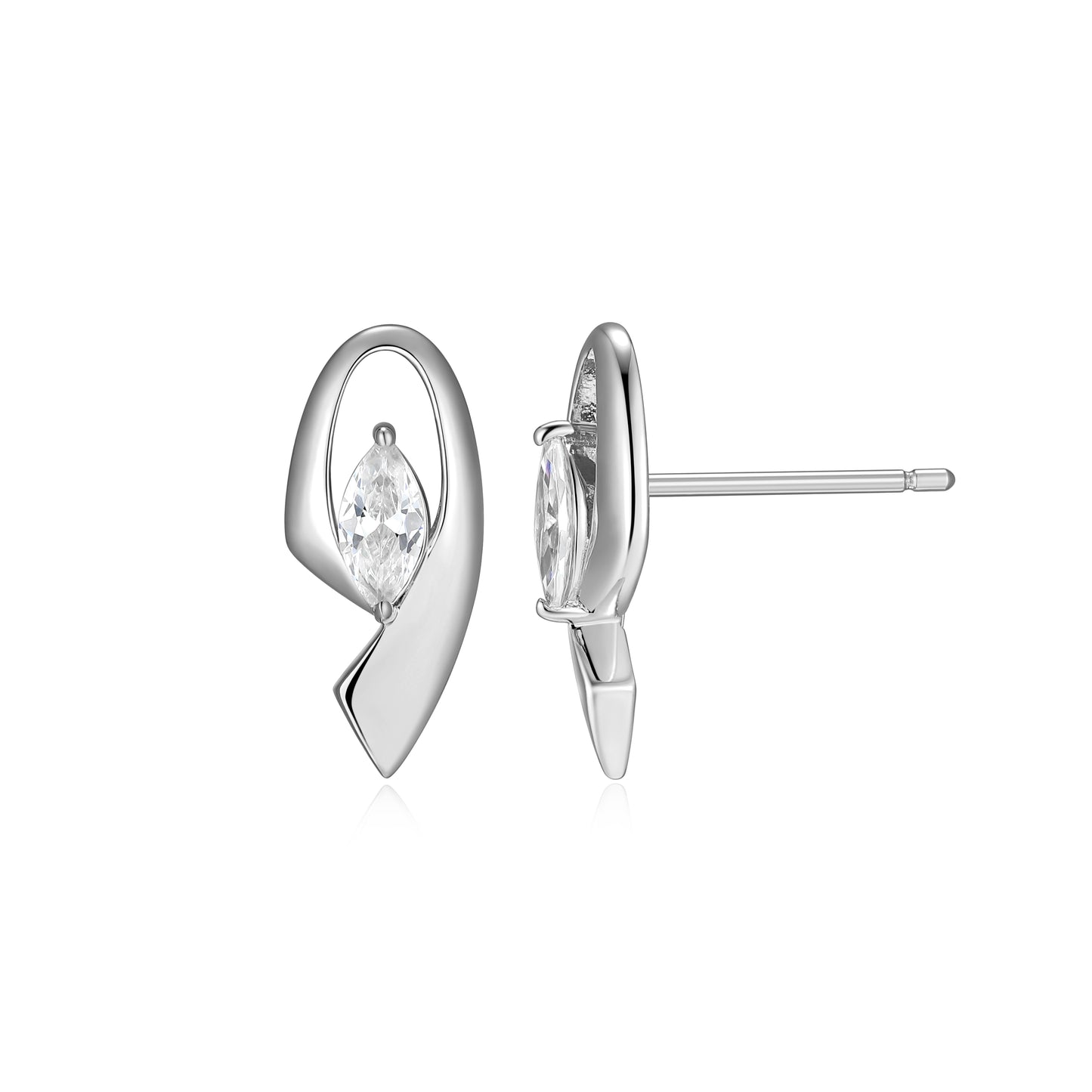 LE0276 - Marquise Ribbon Stud Earrings | Paris 1901