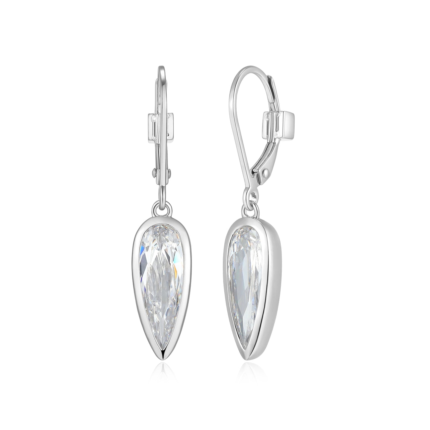 LE0290 - Lustre Inverted Pear Drop Earrings | elle