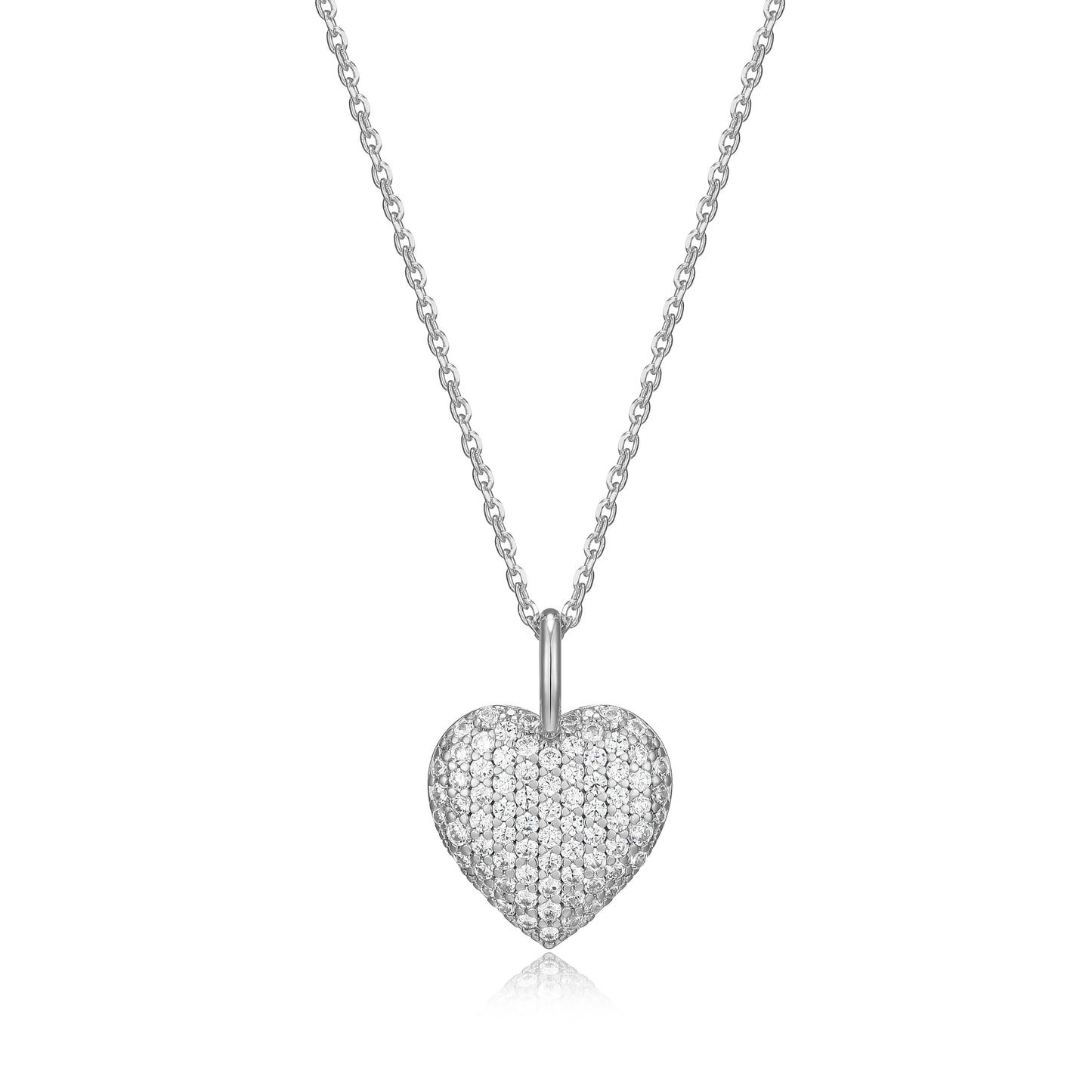 RN0198W - Pavé Heart Pendant Necklace | reign