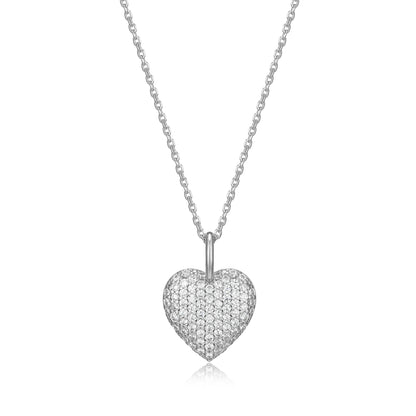 RN0198W - Pavé Heart Pendant Necklace | reign