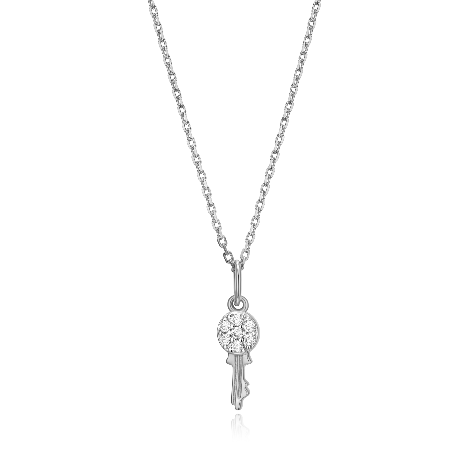 Latchkey Pendant Necklace in Rhodium-Plated Sterling Silver | M by Monte Luna
