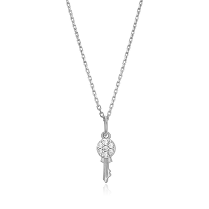 Latchkey Pendant Necklace in Rhodium-Plated Sterling Silver | M by Monte Luna
