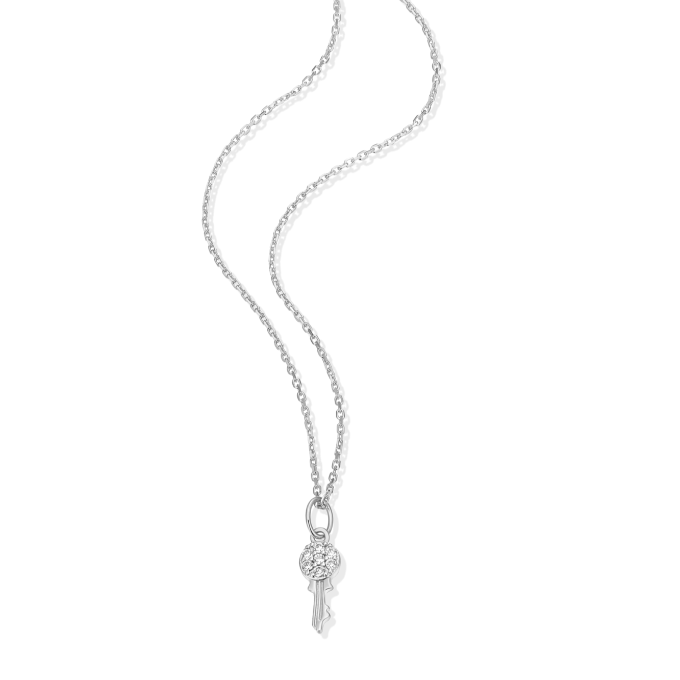 Latchkey Pendant Necklace in Rhodium-Plated Sterling Silver | M by Monte Luna
