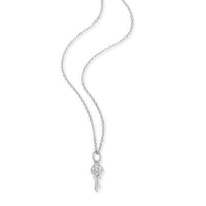 Latchkey Pendant Necklace in Rhodium-Plated Sterling Silver | M by Monte Luna