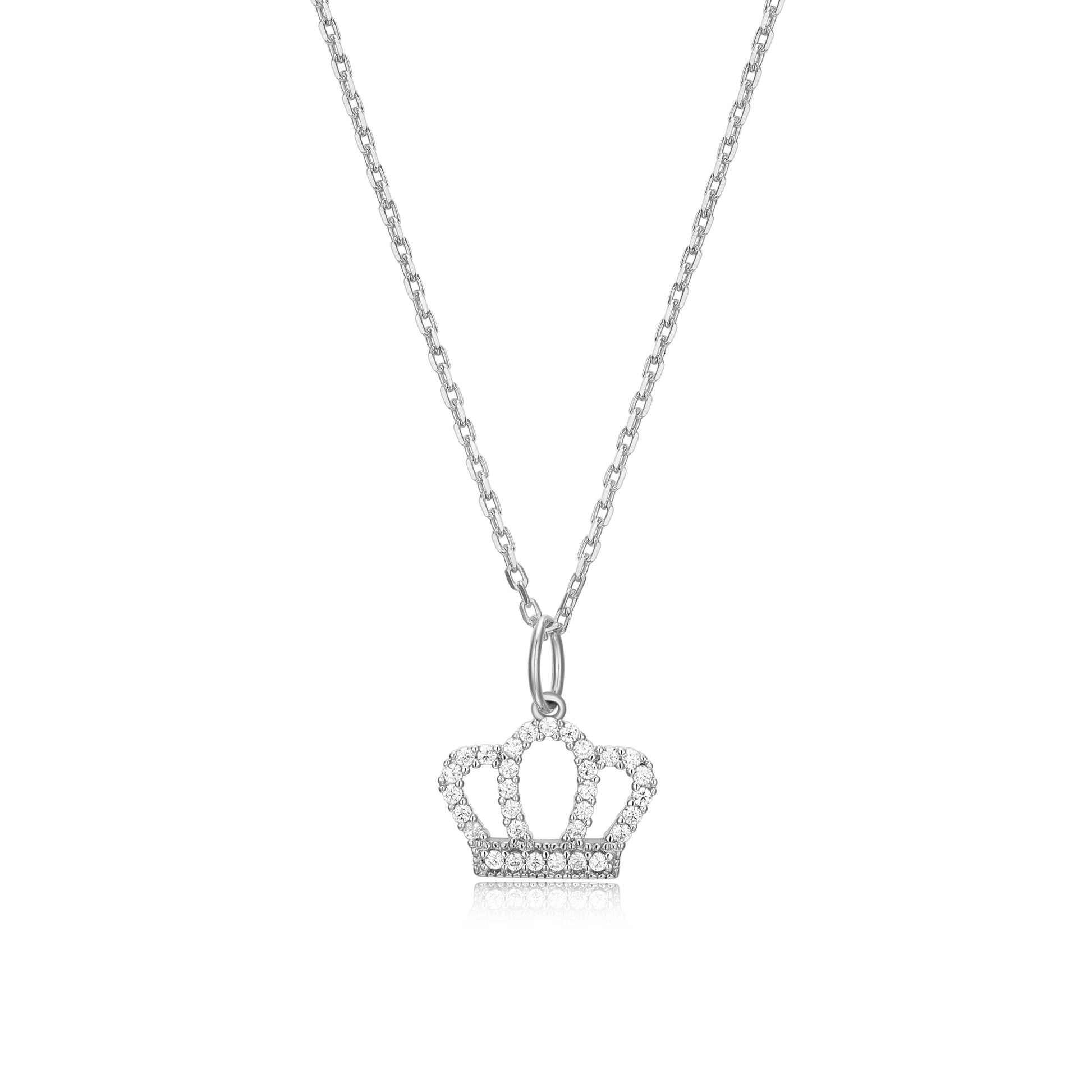 Royalty Statement Necklace in Rhodium-Plated Sterling Silver | M by Monte Luna