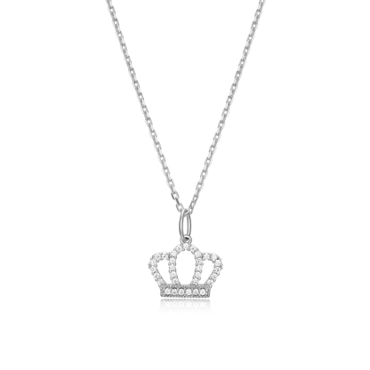 Royalty Statement Necklace in Rhodium-Plated Sterling Silver | M by Monte Luna