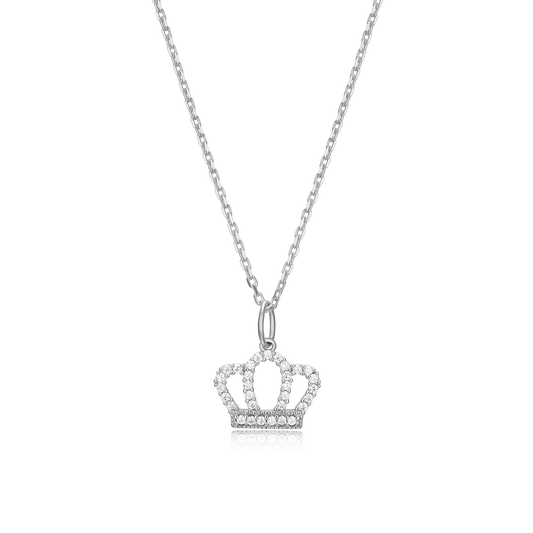 Royalty Statement Necklace in Rhodium-Plated Sterling Silver | M by Monte Luna