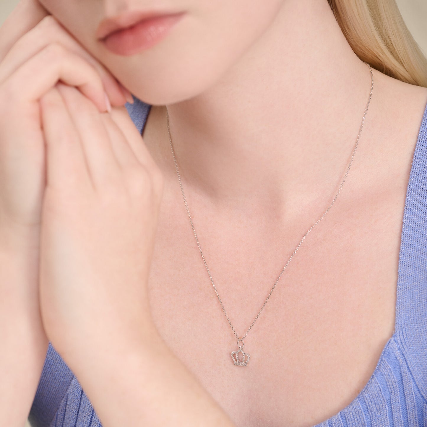 Royalty Statement Necklace in Rhodium-Plated Sterling Silver | M by Monte Luna