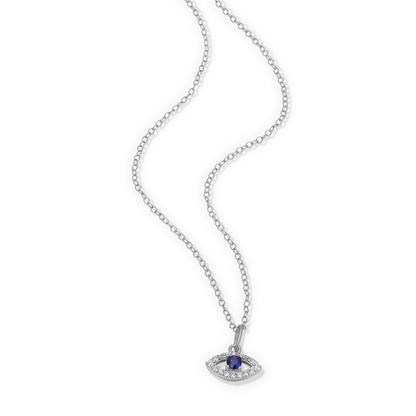 Evil Eye Pendant Necklace in Rhodium-Plated Sterling Silver | M by Monte Luna