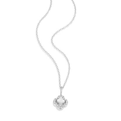 Clover Pendant Necklace in Rhodium-Plated Sterling Silver | M by Monte Luna