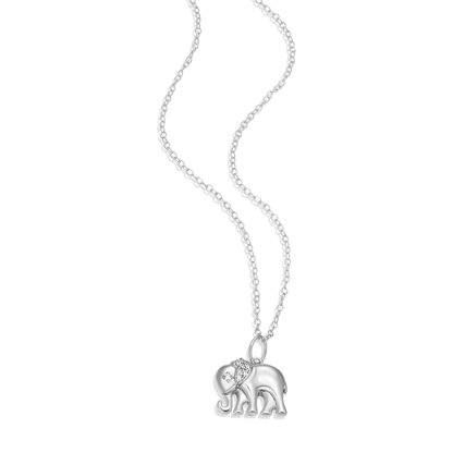 Elephant Pendant Necklace in Rhodium-Plated Sterling Silver | M by Monte Luna