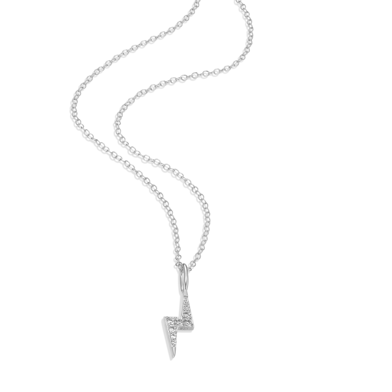 Lighting Pendant Necklace in Rhodium-Plated Sterling Silver | M by Monte Luna