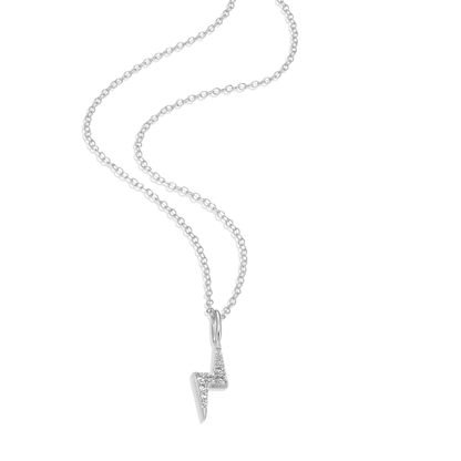 Lighting Pendant Necklace in Rhodium-Plated Sterling Silver | M by Monte Luna
