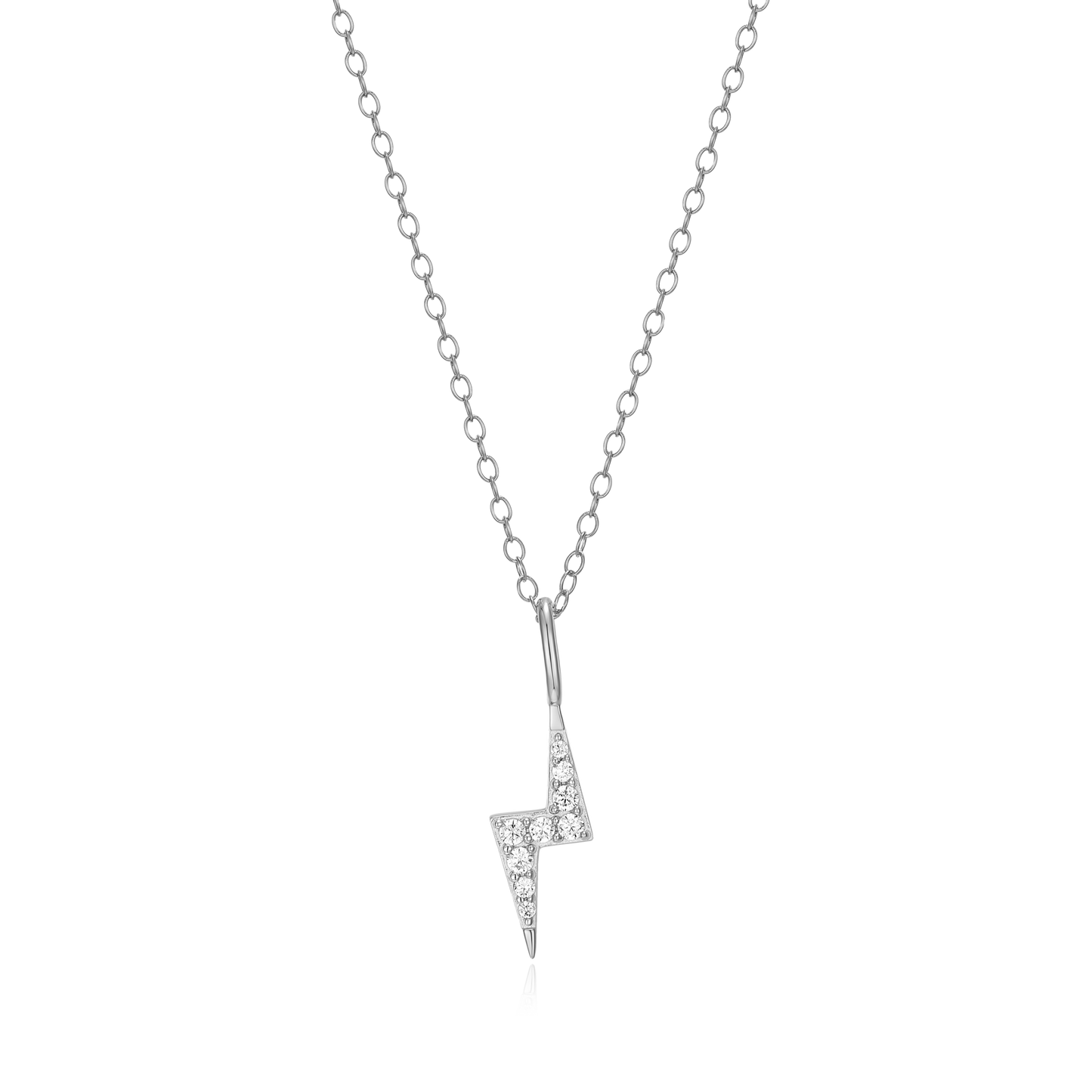 Lighting Pendant Necklace in Rhodium-Plated Sterling Silver | M by Monte Luna