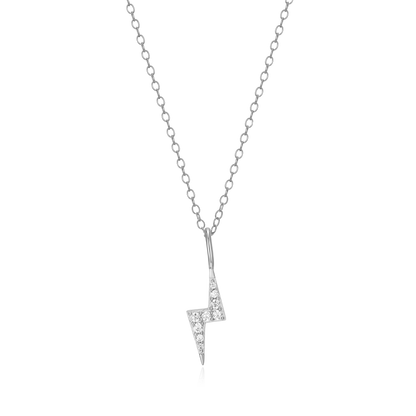 Lighting Pendant Necklace in Rhodium-Plated Sterling Silver | M by Monte Luna
