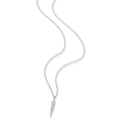 Pave Dagger Lab-Created Diamond Pendant Necklace in Rhodium-Plated Sterling Silver | M by Monte Luna