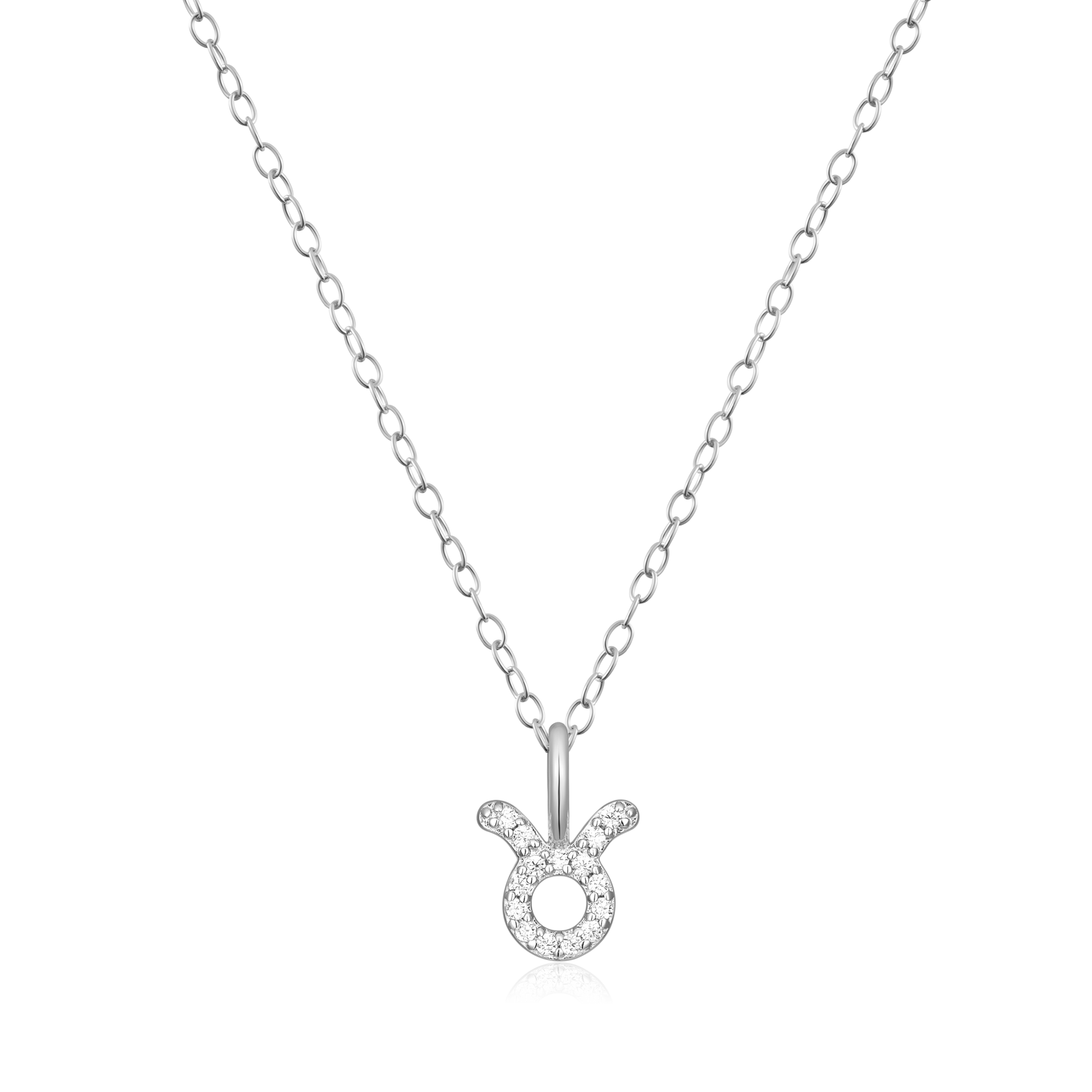 Taurus Constellation Pendant Necklace in Rhodium-Plated Sterling Silver | M by Monte Luna