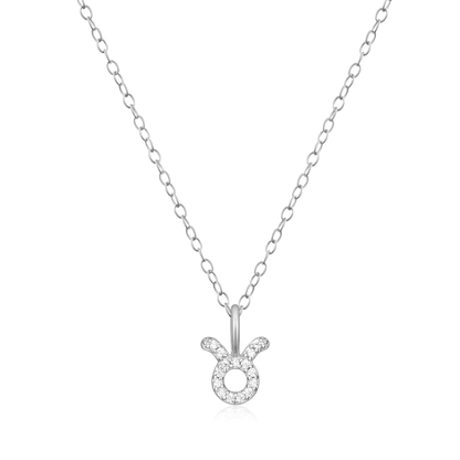 Taurus Constellation Pendant Necklace in Rhodium-Plated Sterling Silver | M by Monte Luna