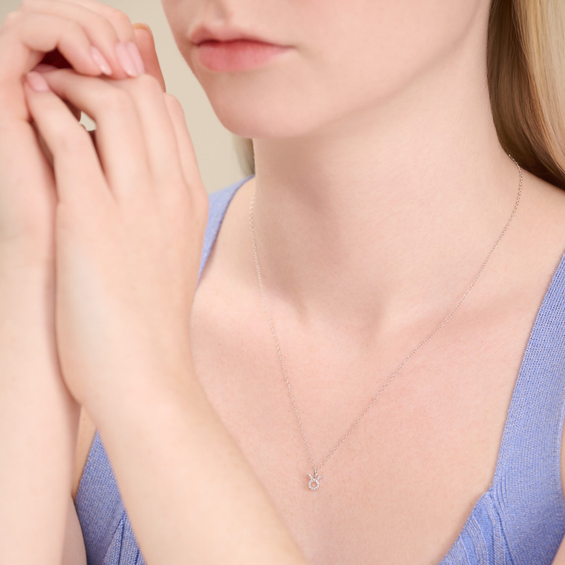 Taurus Constellation Pendant Necklace in Rhodium-Plated Sterling Silver | M by Monte Luna