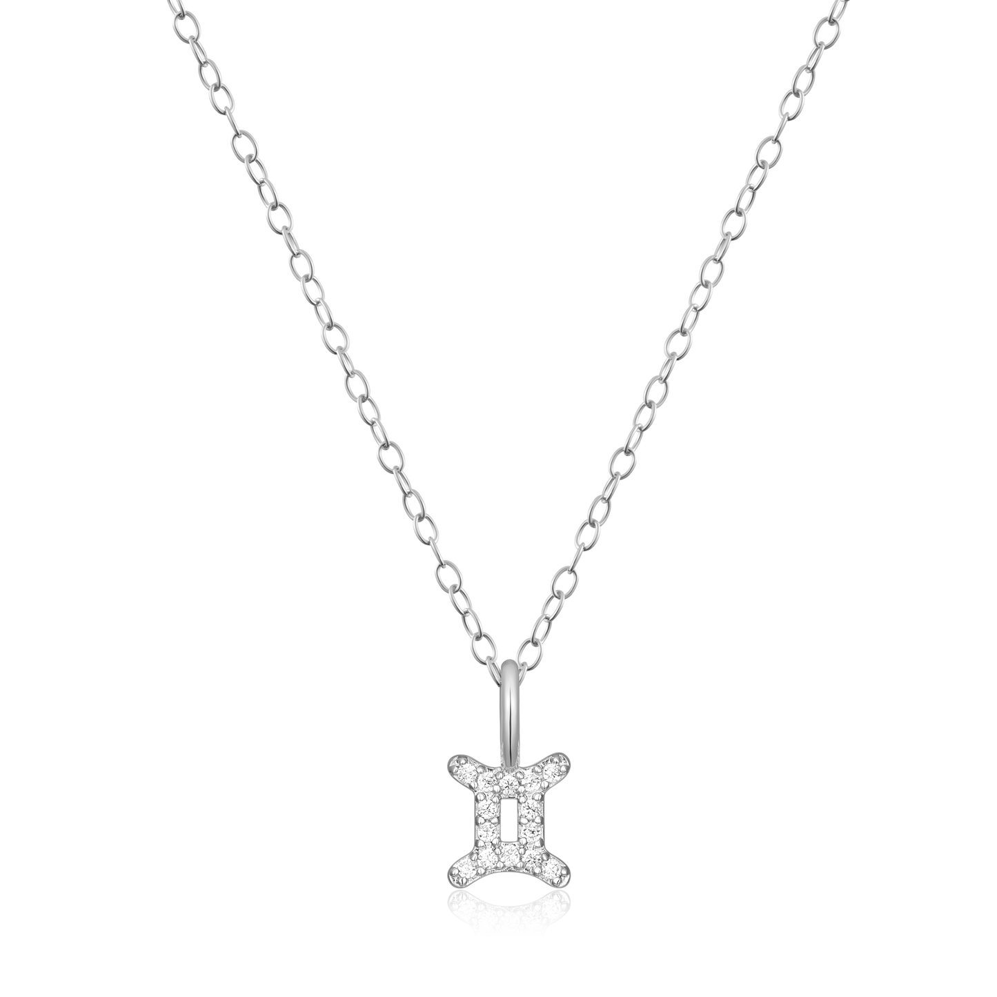 Gemini Constellation Pendant Necklace in Rhodium-Plated Sterling Silver | M by Monte Luna