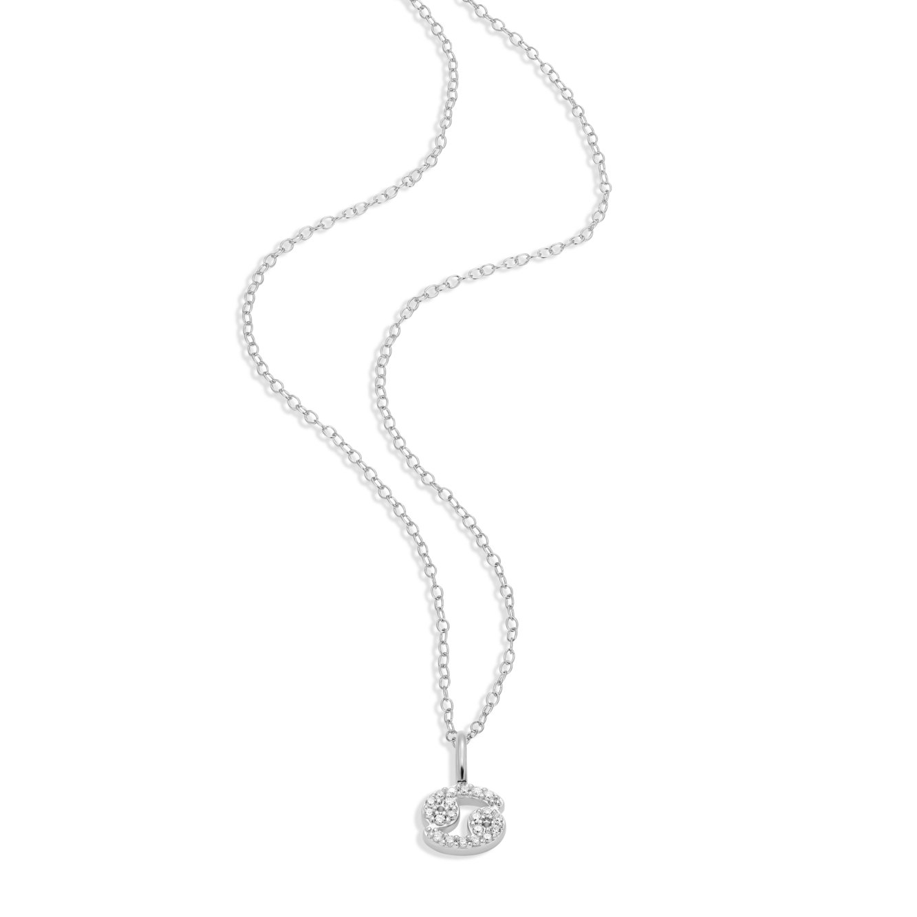 Cancer Constellation Pendant Necklace in Rhodium-Plated Sterling Silver | M by Monte Luna
