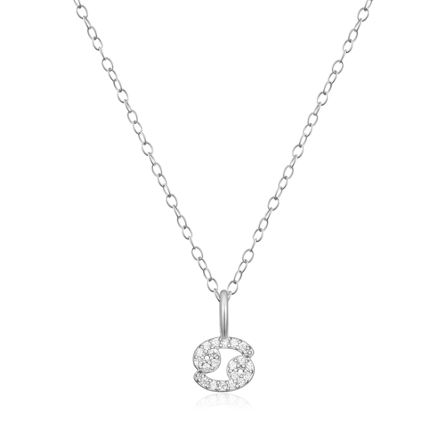Cancer Constellation Pendant Necklace in Rhodium-Plated Sterling Silver | M by Monte Luna