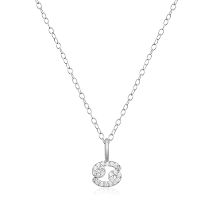 Cancer Constellation Pendant Necklace in Rhodium-Plated Sterling Silver | M by Monte Luna