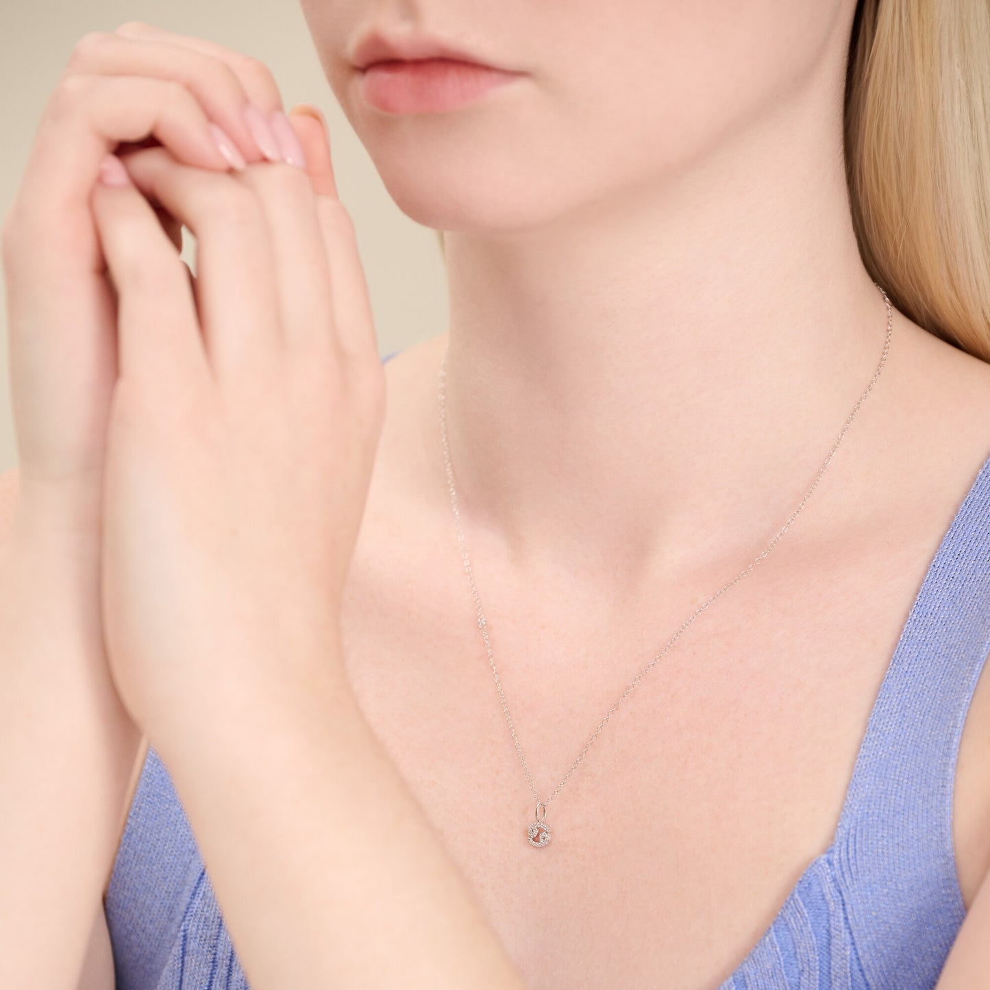 Cancer Constellation Pendant Necklace in Rhodium-Plated Sterling Silver | M by Monte Luna