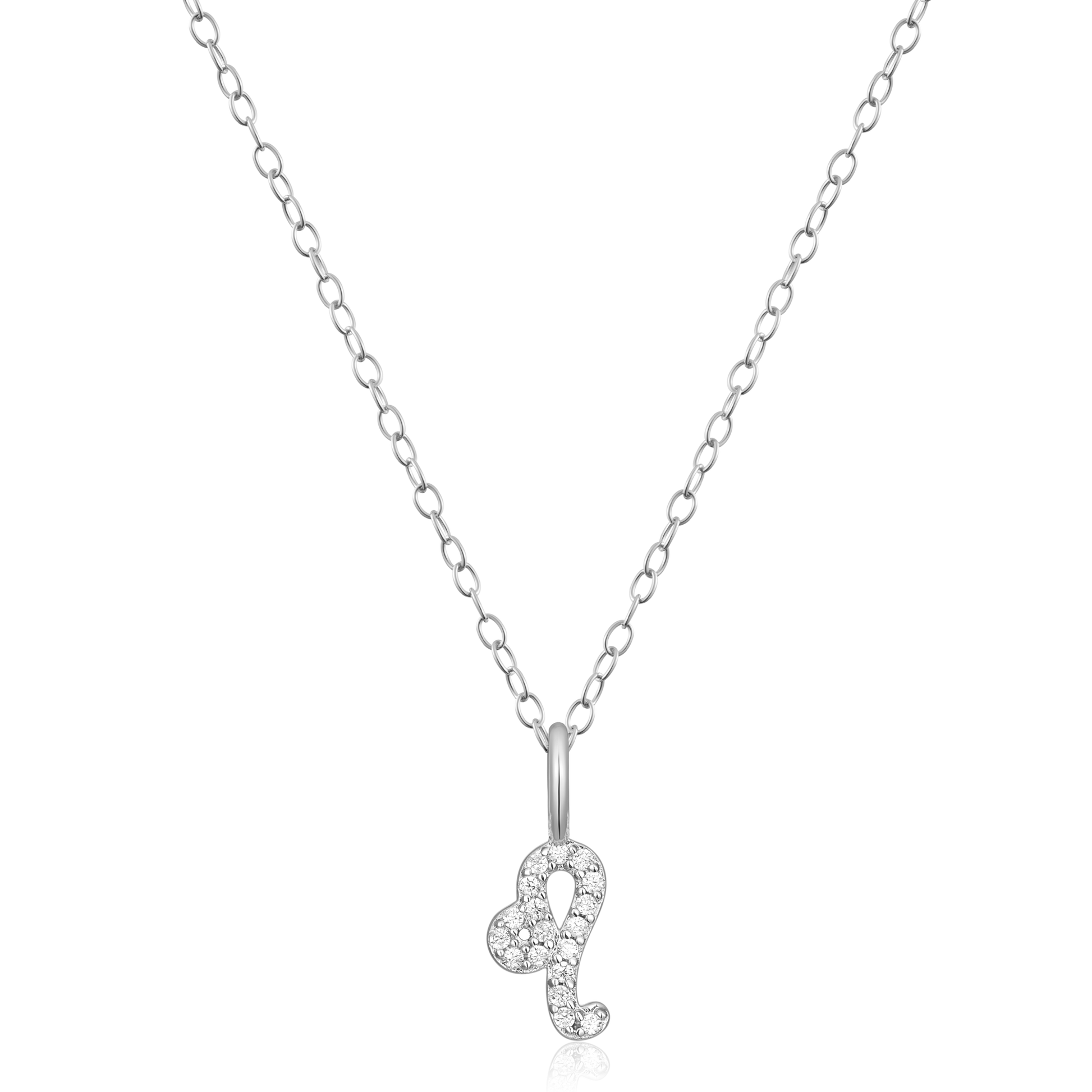 Leo Constellation Pendant Necklace in Rhodium-Plated Sterling Silver | M by Monte Luna