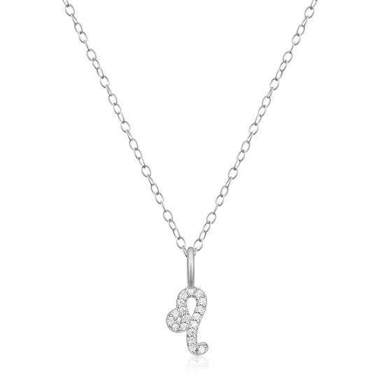 Leo Constellation Pendant Necklace in Rhodium-Plated Sterling Silver | M by Monte Luna