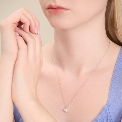 Virgo Constellation Pendant Necklace in Rhodium-Plated Sterling Silver | M by Monte Luna