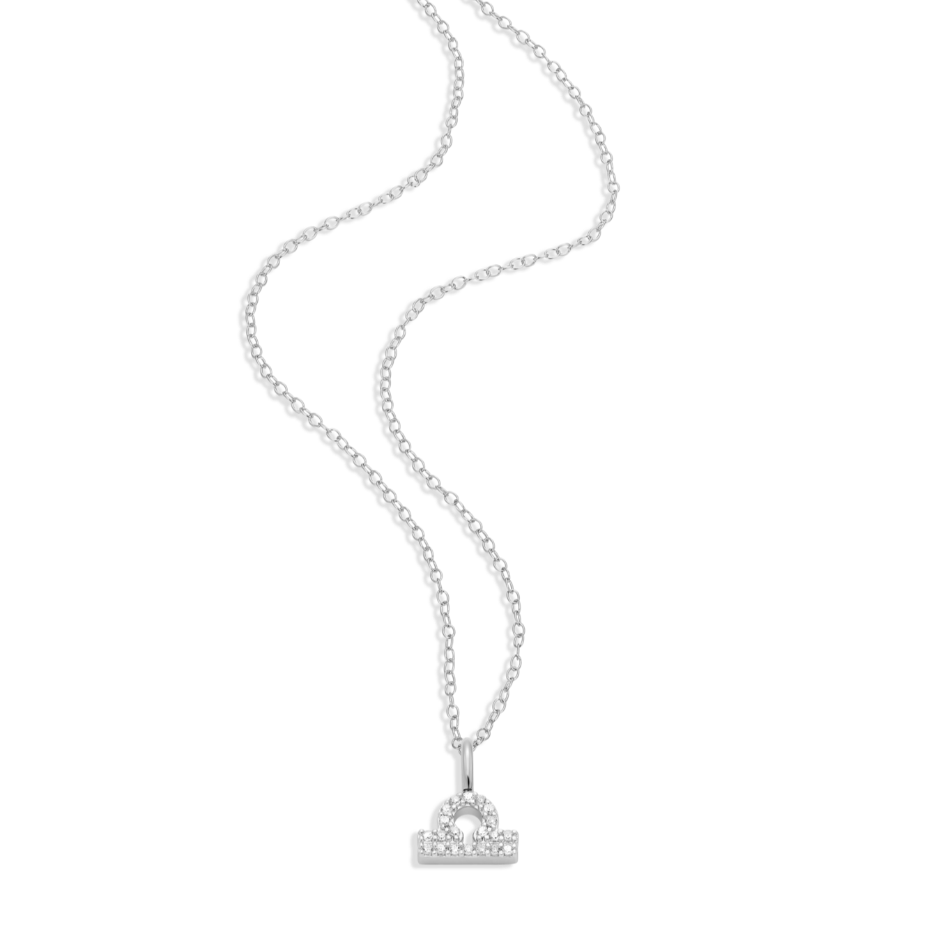 Libra Constellation Pendant Necklace in Rhodium-Plated Sterling Silver | M by Monte Luna