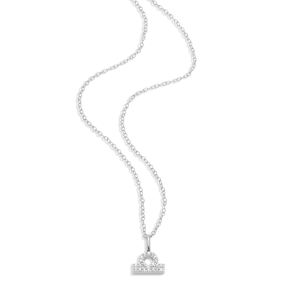Libra Constellation Pendant Necklace in Rhodium-Plated Sterling Silver | M by Monte Luna