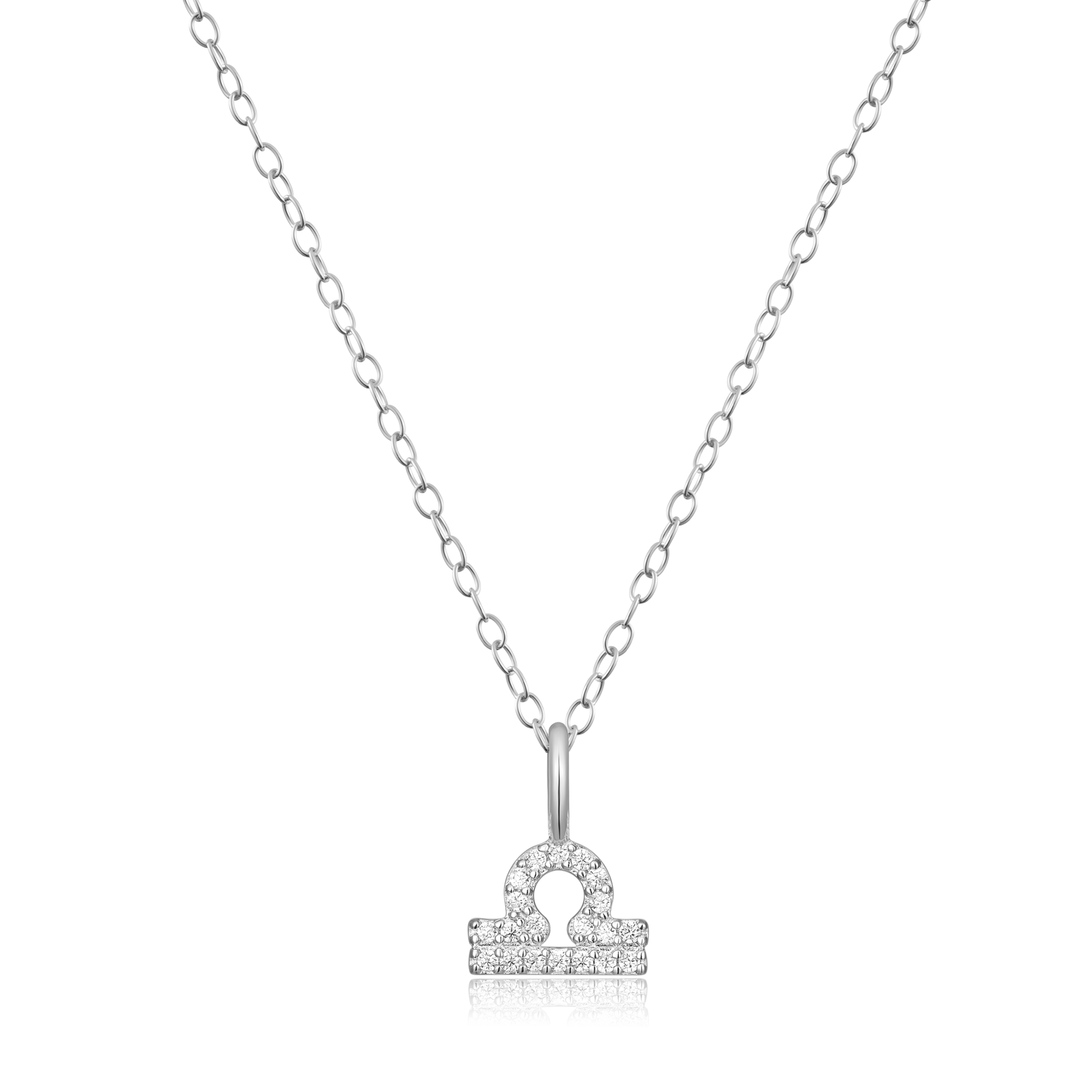 Libra Constellation Pendant Necklace in Rhodium-Plated Sterling Silver | M by Monte Luna