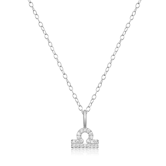 Libra Constellation Pendant Necklace in Rhodium-Plated Sterling Silver | M by Monte Luna