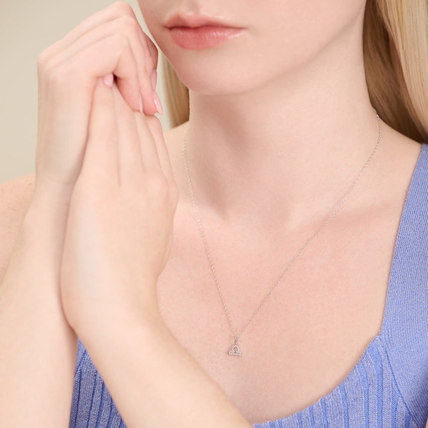 Libra Constellation Pendant Necklace in Rhodium-Plated Sterling Silver | M by Monte Luna