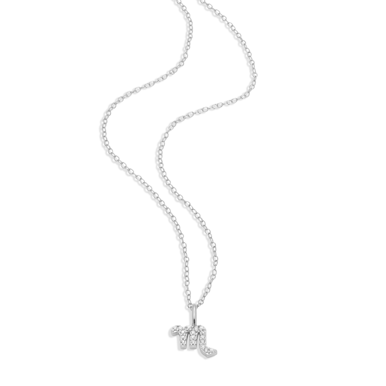 Scorpio Constellation Pendant Necklace in Rhodium-Plated Sterling Silver | M by Monte Luna