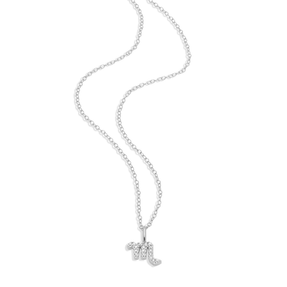 Scorpio Constellation Pendant Necklace in Rhodium-Plated Sterling Silver | M by Monte Luna
