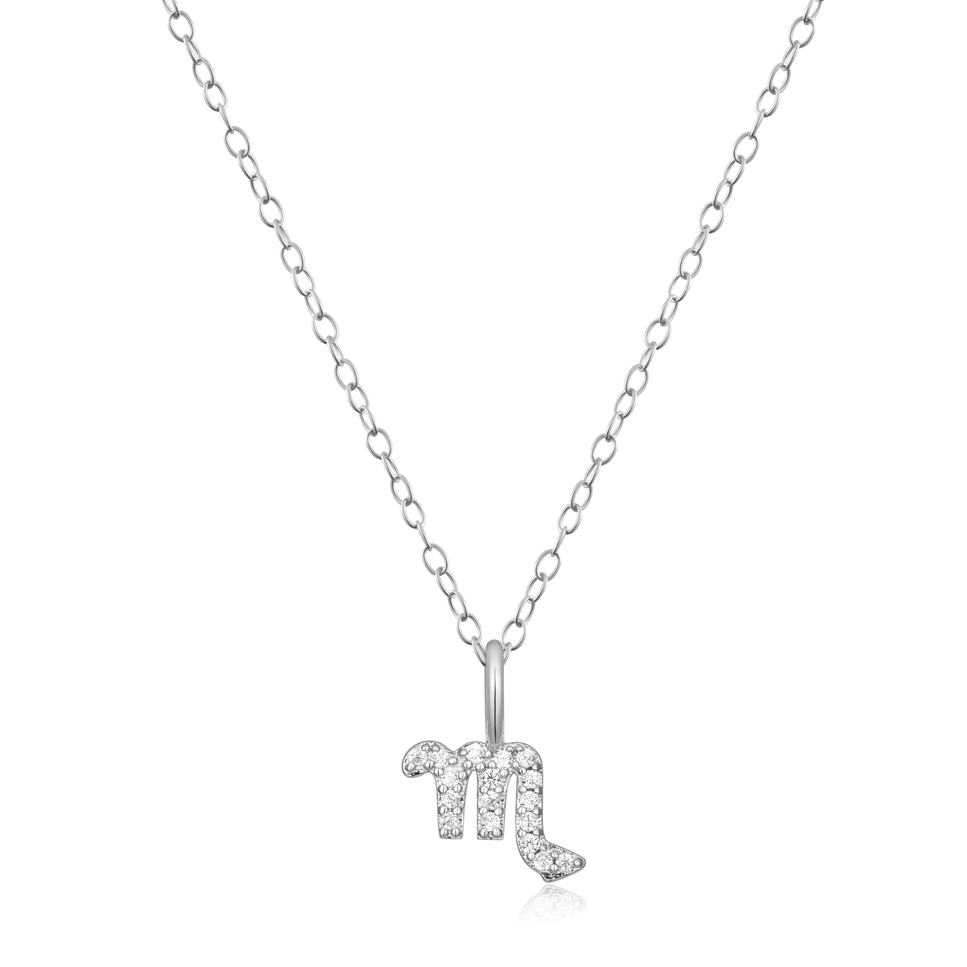 Scorpio Constellation Pendant Necklace in Rhodium-Plated Sterling Silver | M by Monte Luna