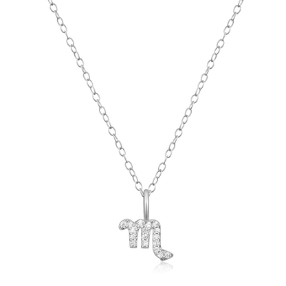 Scorpio Constellation Pendant Necklace in Rhodium-Plated Sterling Silver | M by Monte Luna