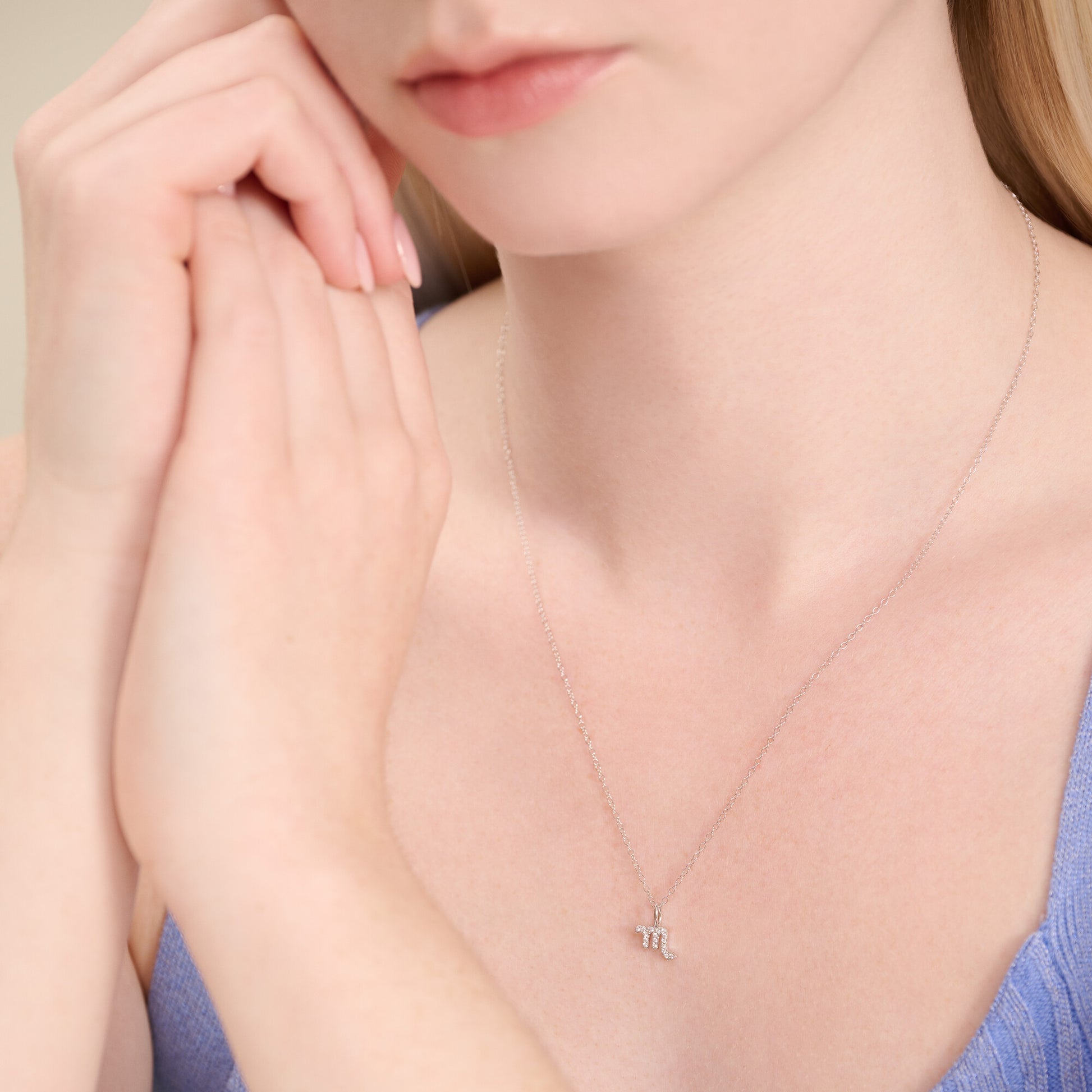 Scorpio Constellation Pendant Necklace in Rhodium-Plated Sterling Silver | M by Monte Luna