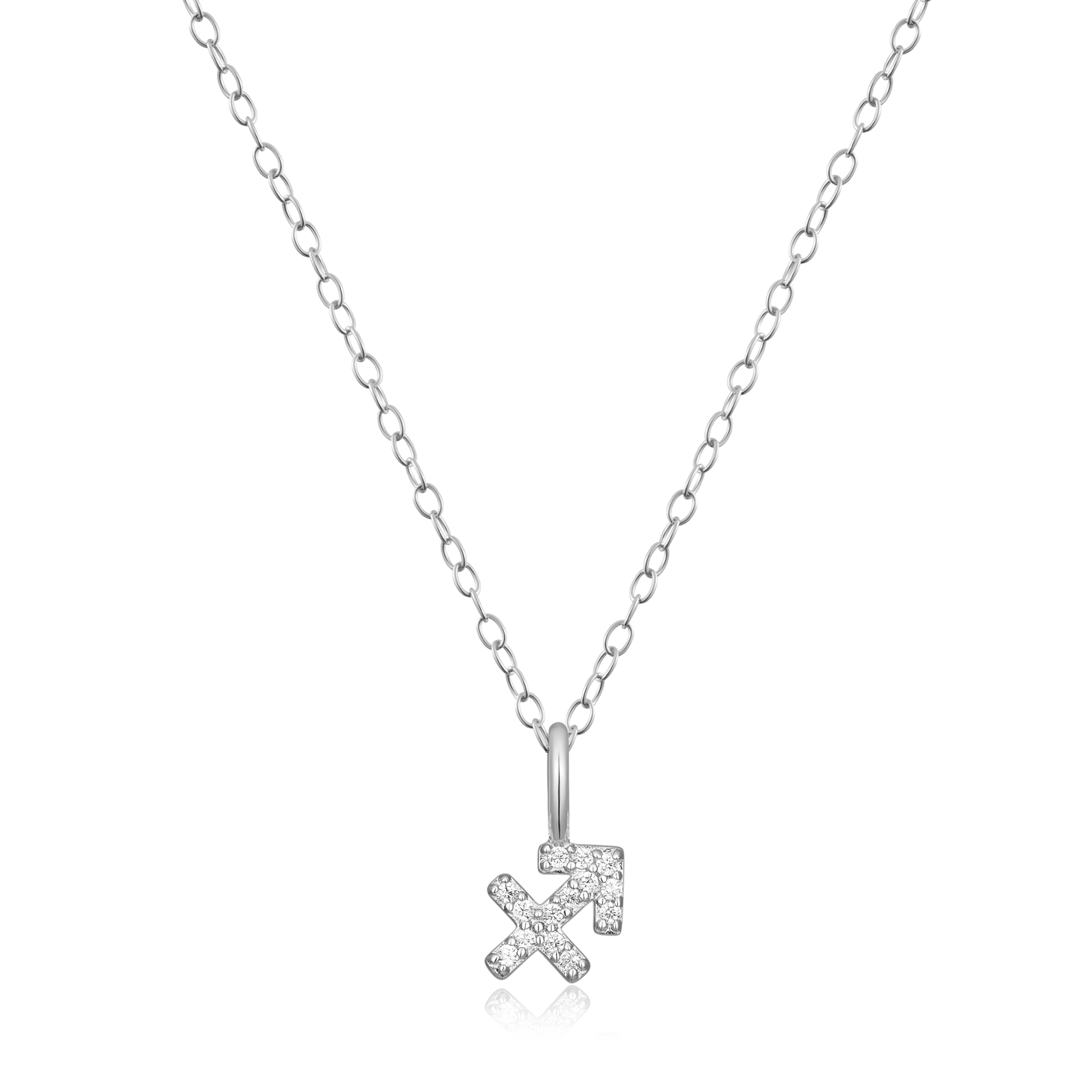 Sagittarius Constellation Pendant Necklace in Rhodium-Plated Sterling Silver | M by Monte Luna