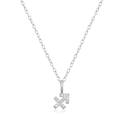 Sagittarius Constellation Pendant Necklace in Rhodium-Plated Sterling Silver | M by Monte Luna
